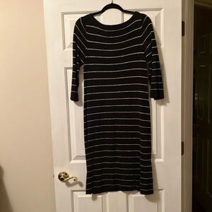 Lauren black striped sweater dress